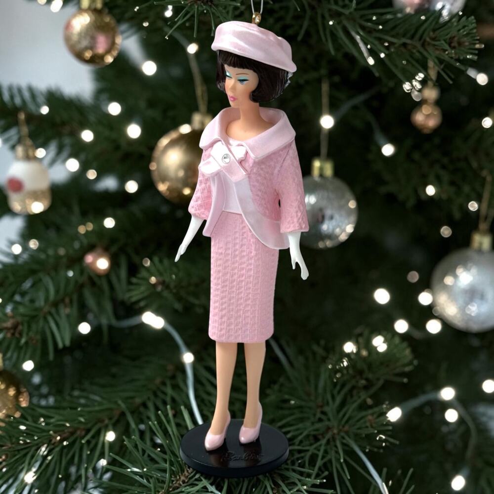 Vintage Hallmark Barbie Ornament 2005 Fashion Luncheon QX2305 in Box Pink Suit